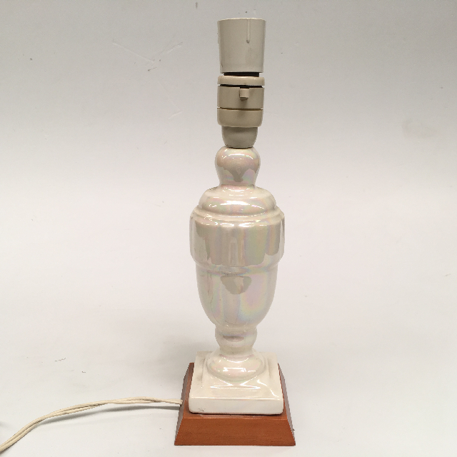 LAMP, Base (Table), Small Ceramic - White Lustreware